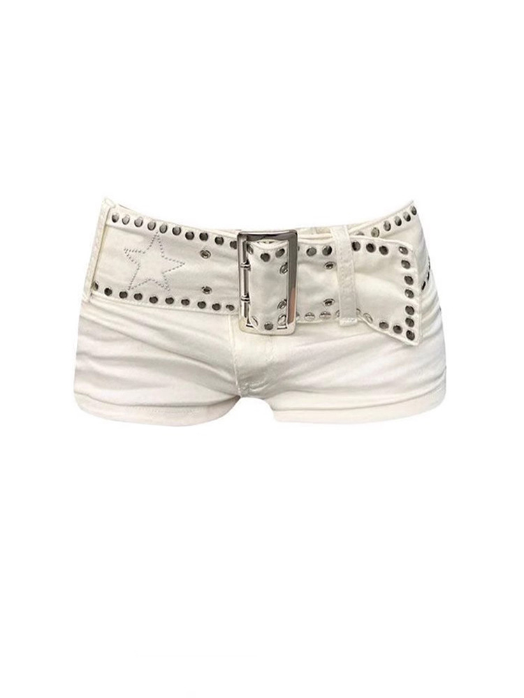 Short en Denim blanc pour femmes Y2k, pantalon court, Harajuku, esthétique, Vintage, taille basse, Cowboy, vêtements poubelles des années 2000, été