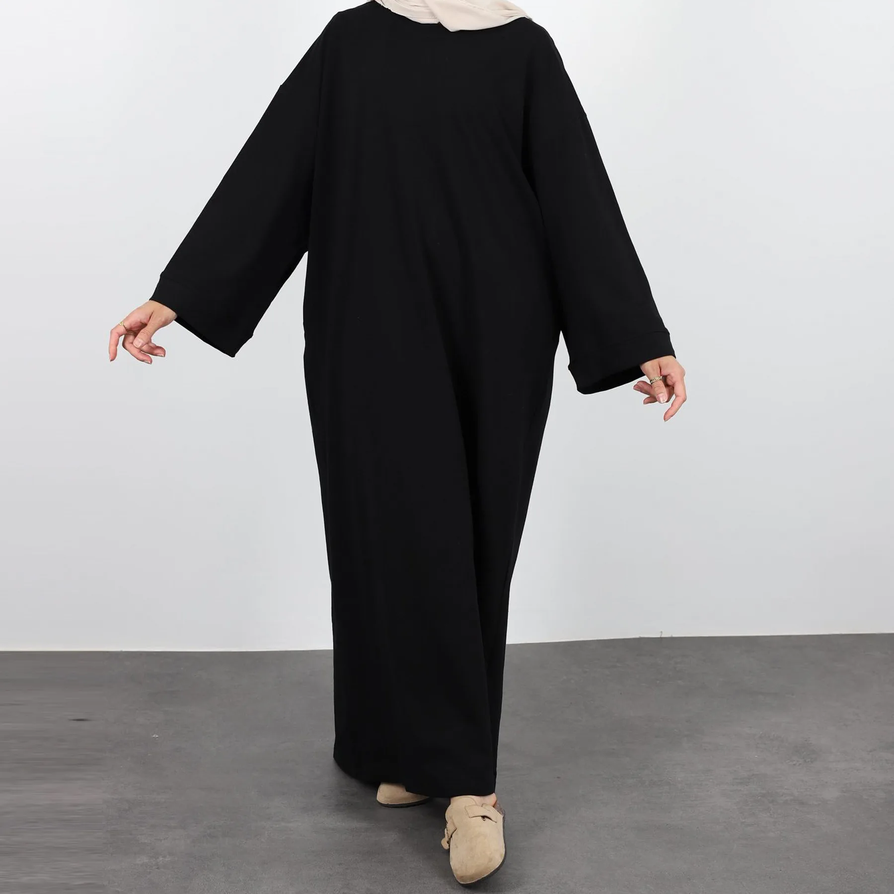 Robe Intérieure pour Femmes Musulmanes, Vêtement Islamique, Modeste, Couleur Unie, Dubaï, Abaya, Eid, Ramadan, Turquie, Arabe, Nouvelle Collection 2024