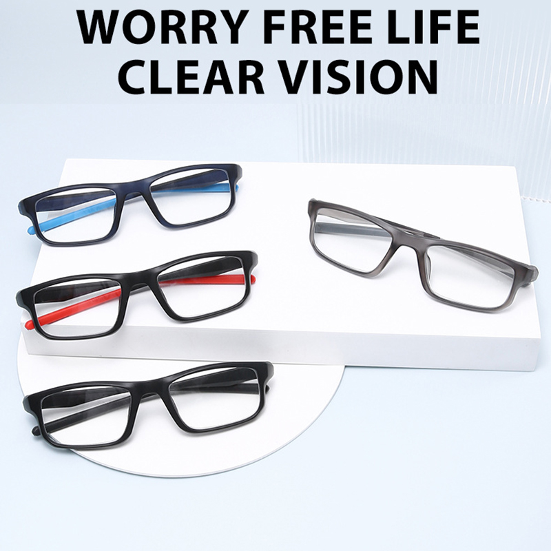 Monture de lunettes de style simple et tendance, pour homme et femme, monture carrée ultralégère, verres anti-lumière bleue pour ordinateur, lunettes de sport optiques