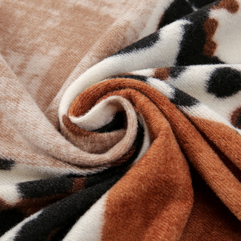 Nouveau léopard Patchwork cachemire écharpe châle enveloppement femmes gland Pashmina hiver chaud couverture châle épais étoles Tippet 2024 écharpe