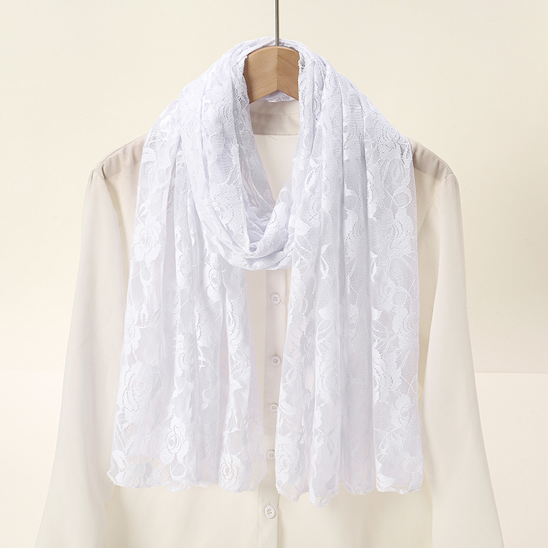 Écharpe en dentelle rose pour femme, longue serviette, hijab musulman, châles, enveloppes longues, voyage, été, protection solaire, rayons UV, cape dames, turban élégant