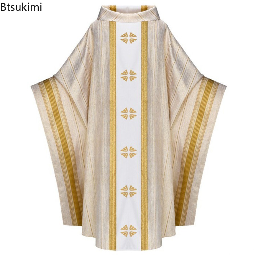 Costume d'Halloween pour homme 2026, vêtements d'église, chasuble de prêtre, robe catholique rétro, costume unisexe pour jeu de rôle à une fête d'Halloween