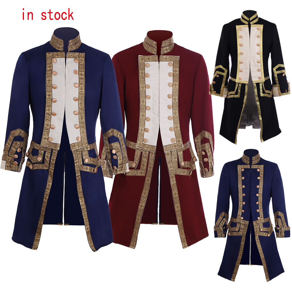 Tenue de régence du 18ème siècle pour hommes, uniforme militaire royal, veste médiévale, Costume de smoking colonial, manteau Hamilton George Washington