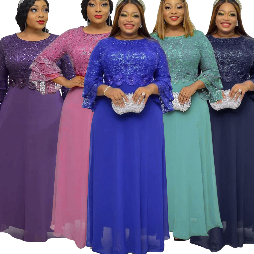 Robes de soirée africaines pour femmes Dashiki Ankara dentelle robes de mariée élégante turquie musulmane robe Maxi grande taille jupe africaine