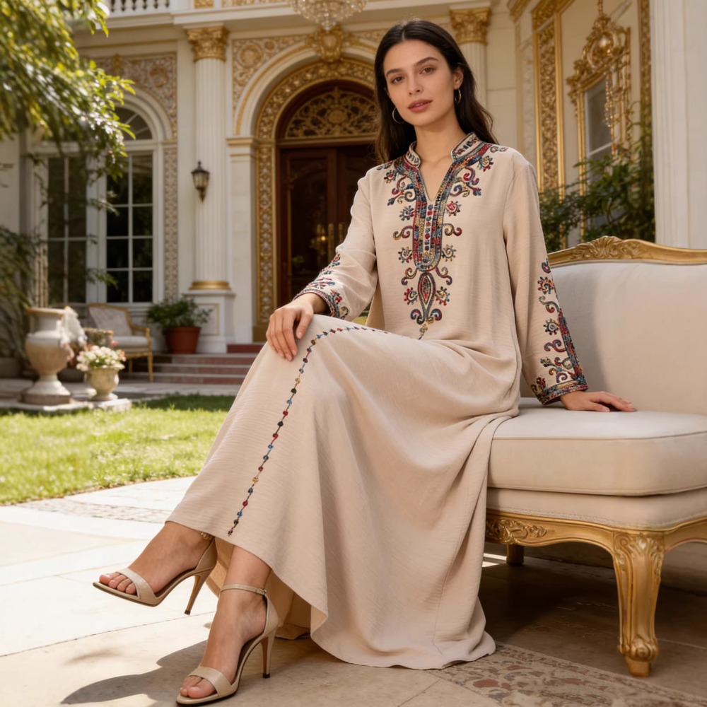 Abaya musulman pour femmes robes de soirée broderie longue Robe Eid Ramadan dubaï Abayas caftan arabe Jalabiya modeste robes maroc