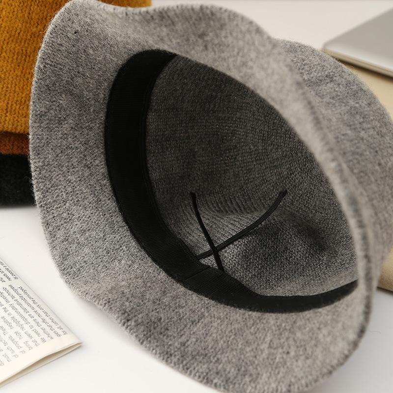 Chapeaux seau chauds en laine pour femmes, casquettes d'hiver solides pour garder au chaud, casquette de pêcheur rétro de haute qualité
