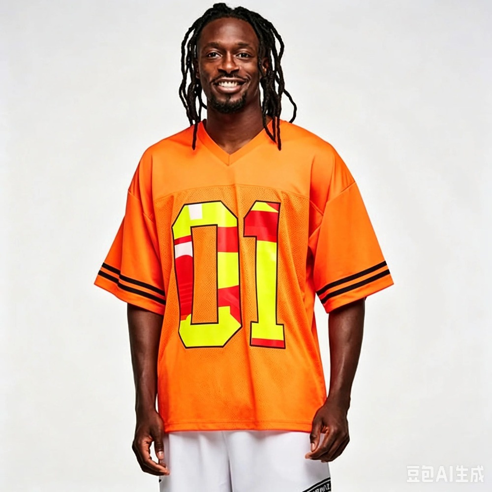 Nouveau Maillot de Football 2026 01 Imprimé Drapeau Coloré Col en V Maille Respirante Tendance Streetwear Décontracté Ample Manches Courtes Unisexe