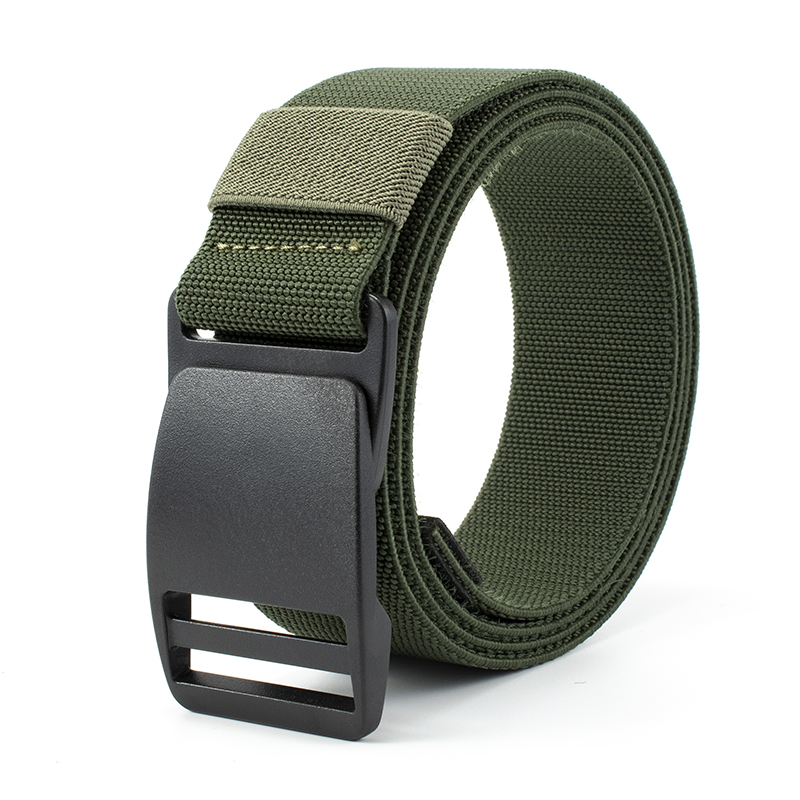 Ceinture militaire en toile de nylon pour hommes et femmes, ceinture DulWaist, 1.5 po, plastique strucmetal, sans élastique, pantalon, jeans, noir