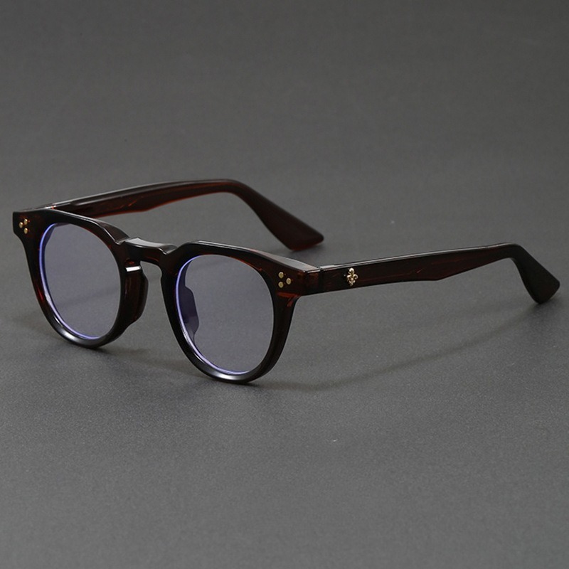 Lunettes anti-lumière bleue rondes tendance, monture épaisse rétro, lunettes optiques pour hommes et femmes, protection UV, lunettes pour ordinateur