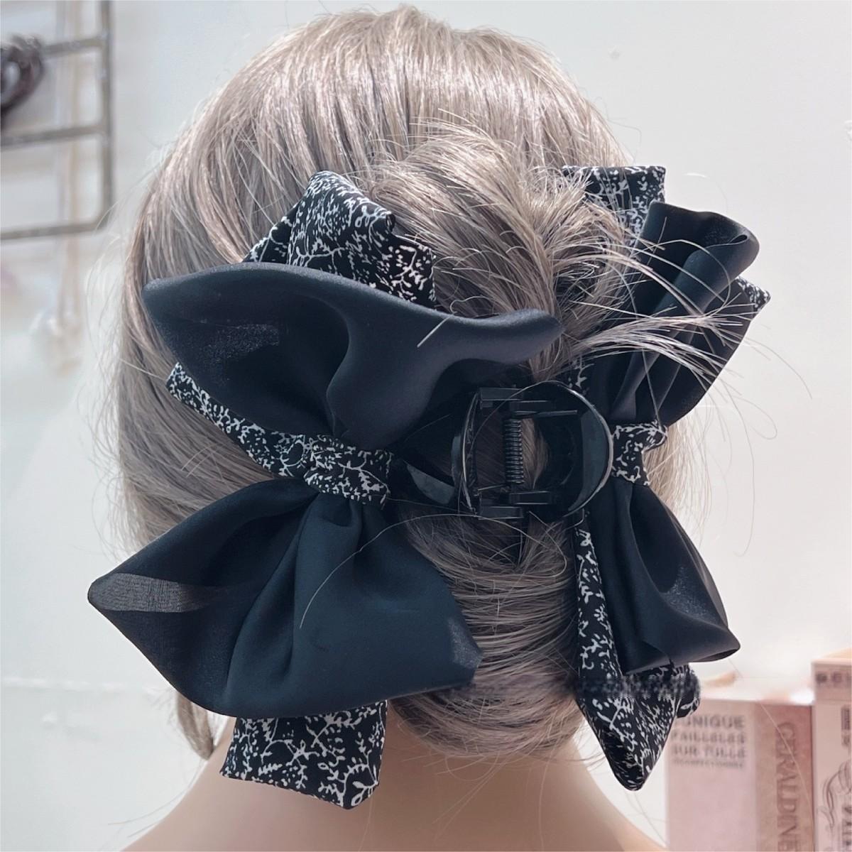 Accessoires de cheveux à Clip pour femmes, nœud Floral en Satin d'épissure Simple de haute qualité, à la mode