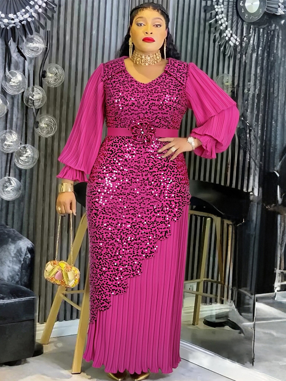 Robes longues en mousseline de soie pour femmes, style africain Dashiki, robe à paillettes, Abaya de Dubaï, robe de soirée de mariage, robe d'anniversaire, vêtements d'été 2026