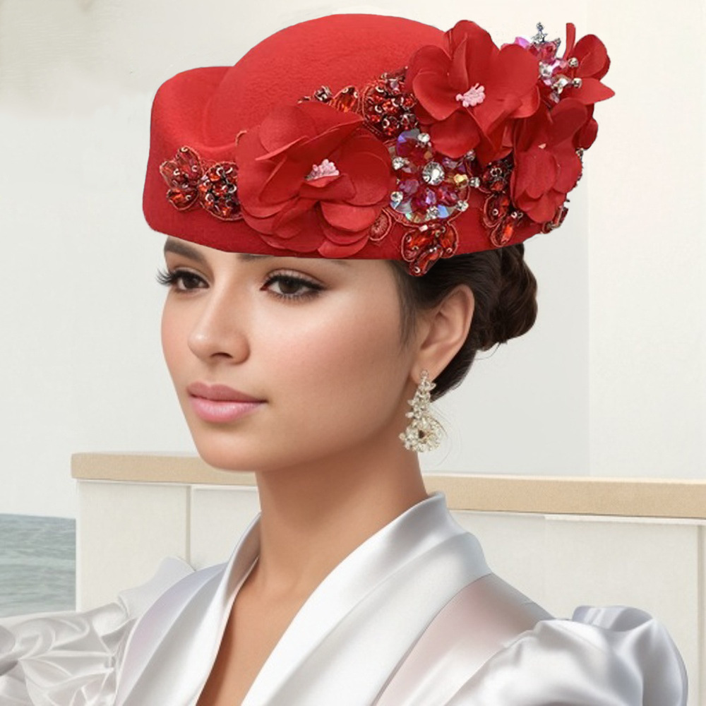Chapeaux de mariage rétro, Cocktail, soirée, danse, hôtesse arabe, casquette blanche, casquette de Cosplay d'église, chapeau en feutre doux au toucher, élégant