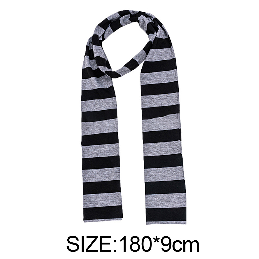 Écharpe réutilisable Despicable Me Gru Cos, rayé noir et gris, accessoires de Costume d'halloween, écharpe décorative en coton pour adulte, hiver