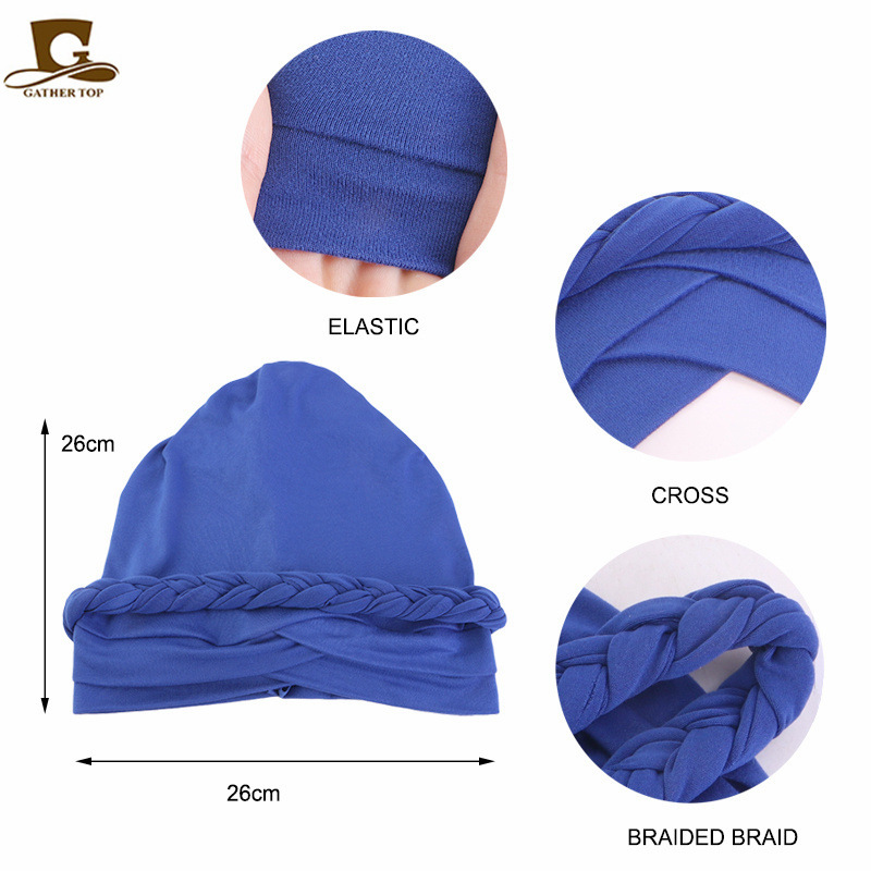 Nouveau turban tressé fait main pour femme, hijab musulman, foulard africain, bonnet islamique arabe, bonnet pour perte de cheveux, bonnets et bonnets anti-chute de cheveux
