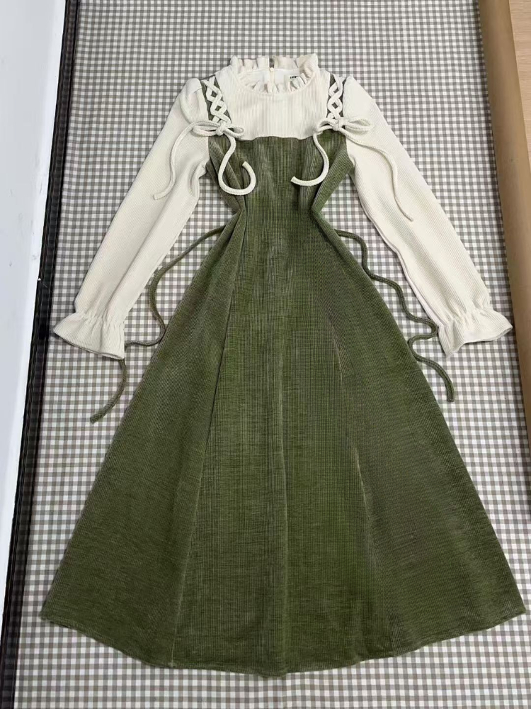 Robe mi-longue Vintage française pour femmes, tenue de soirée décontractée à carreaux, tenue de bureau, une pièce, mode coréenne Chic, printemps