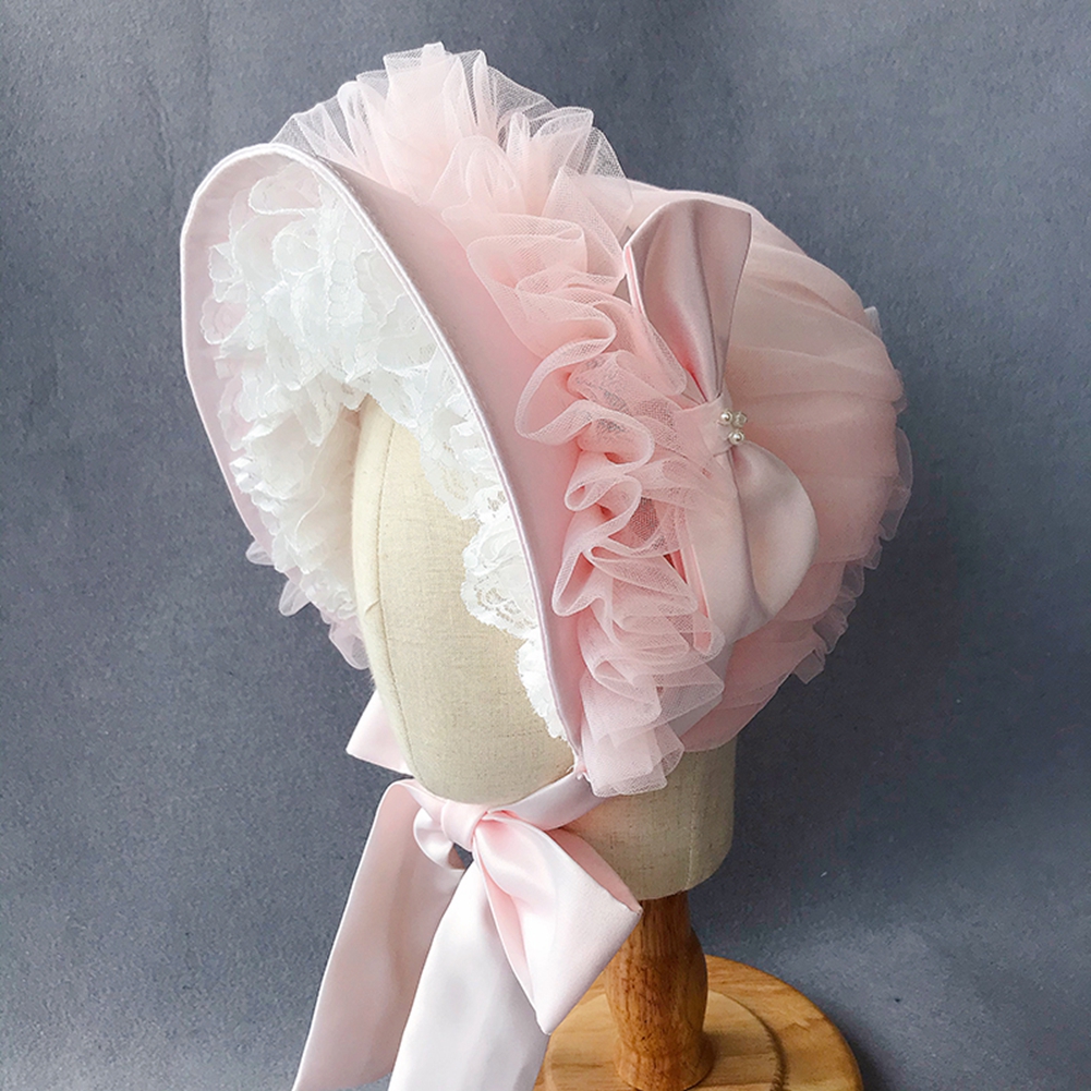 Bonnet élégant Vintage Lolita victorien dentelle volants chapeau Cosplay accessoires