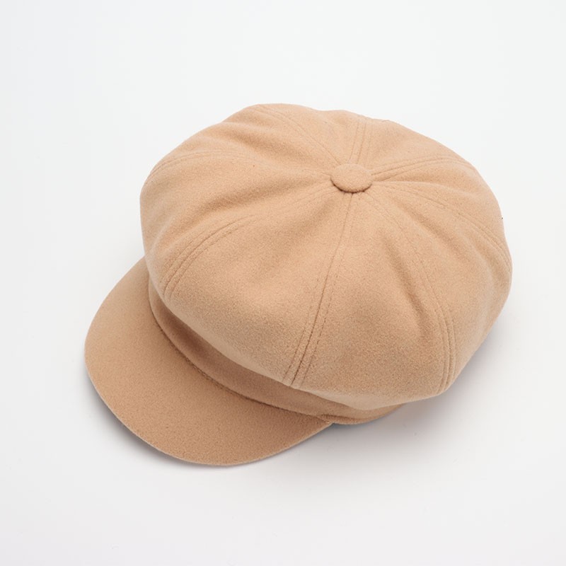 COKK – chapeau de peintre en laine pour homme et femme, casquette octogonale unie, décontractée, pour l'automne et l'hiver