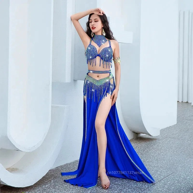 Costumes de danse du ventre à sequins et franges, tenue dynamique pour scène, pour compétition de groupe, spectacle, événement, cérémonie d'ouverture