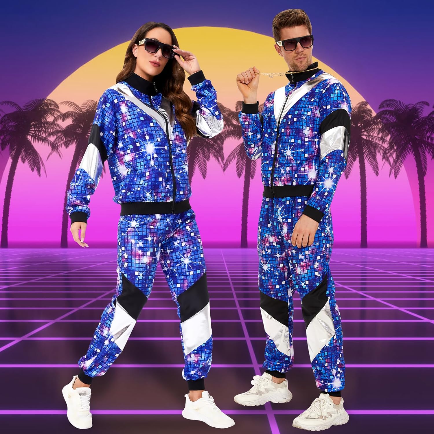 Costume de carnaval trempé pour hommes et femmes, survêtement, accessoires de fête, veste Chang, FJOutfit, années 80, années 90