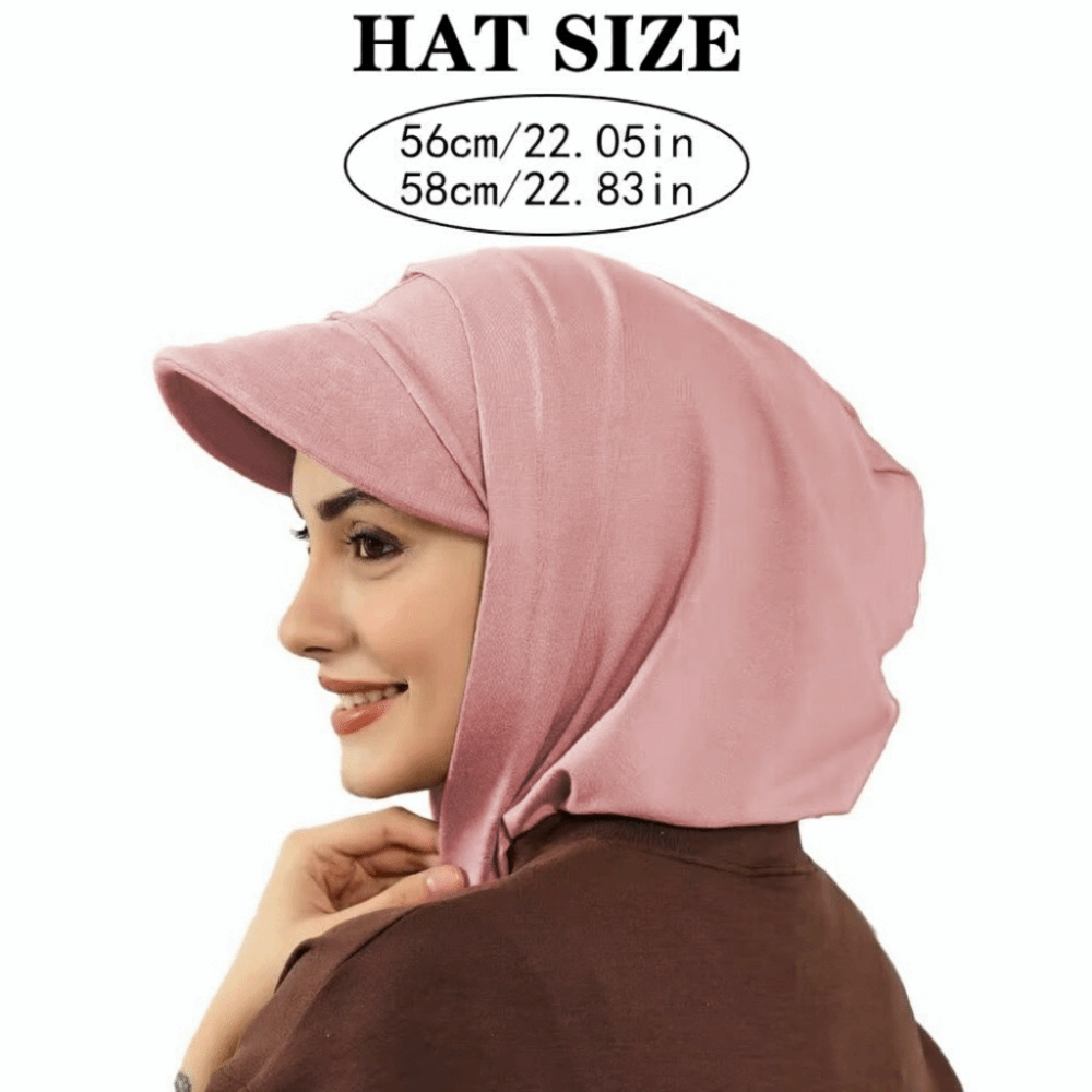Bonnet Hijab Premium à Couverture Complète, Couleur Unie, Prêt-à-porter, Turban Musulman Double Couche pour Femme