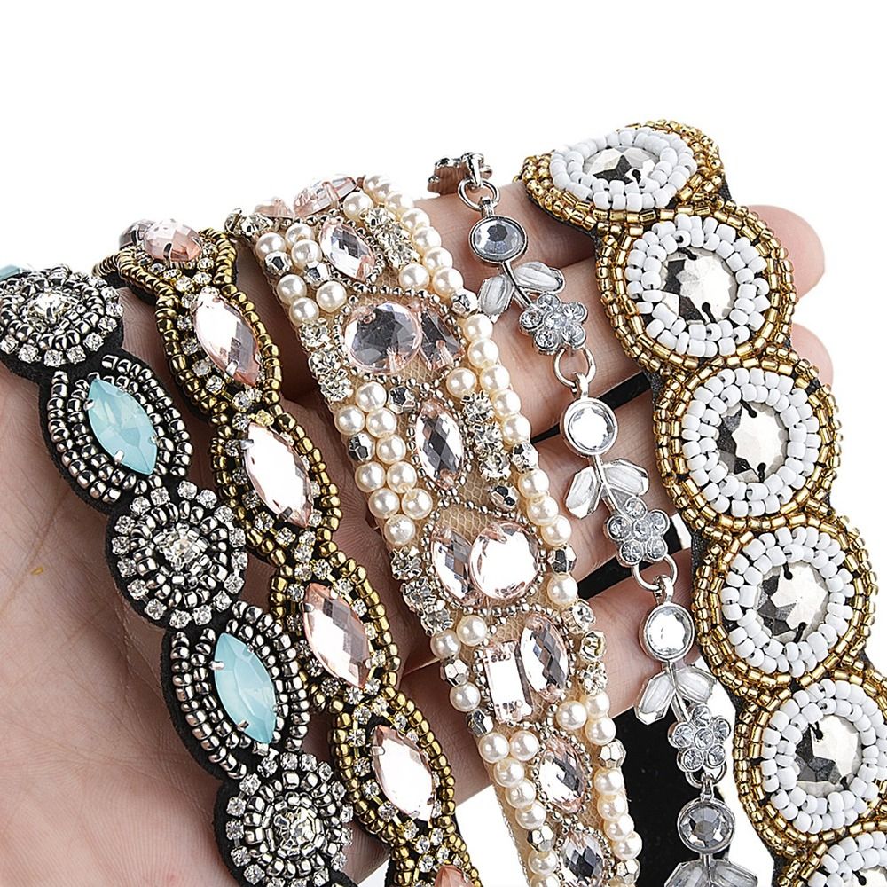Serre-tête de style ethnique, accessoires bohèmes, bandeau perlé en strass, élastique pour cheveux, style coréen