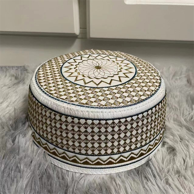 Chapeau de culte musulman pour hommes, 55-60cm, Style National Hui, robe traditionnelle, broderie exquise, chapeau de prière islamique, arabie saoudite
