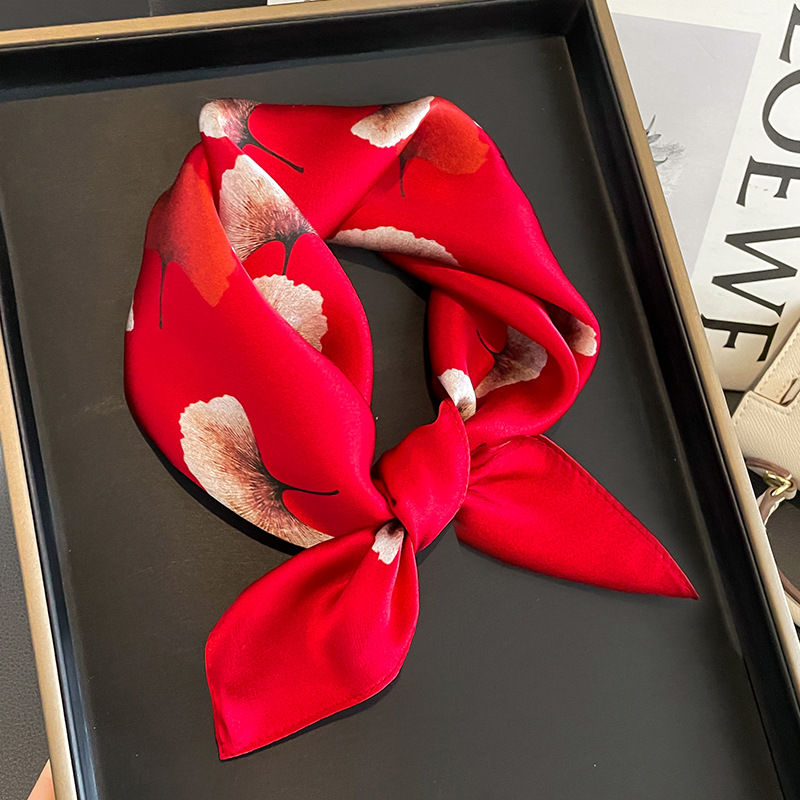 Foulard en soie véritable pour femmes, élégant, imprimé Floral, bandeau de cou, petits foulards carrés, cravate, nouvelle collection printemps 100%, 2023