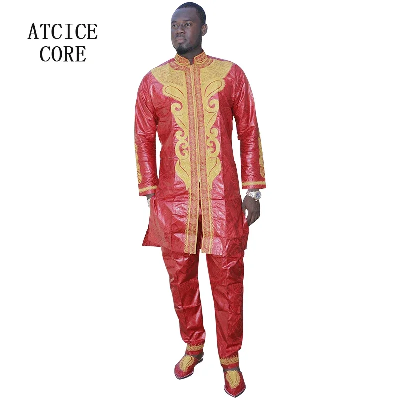 Vêtements africains traditionnels pour hommes, dashiki, manches longues, bazin riche