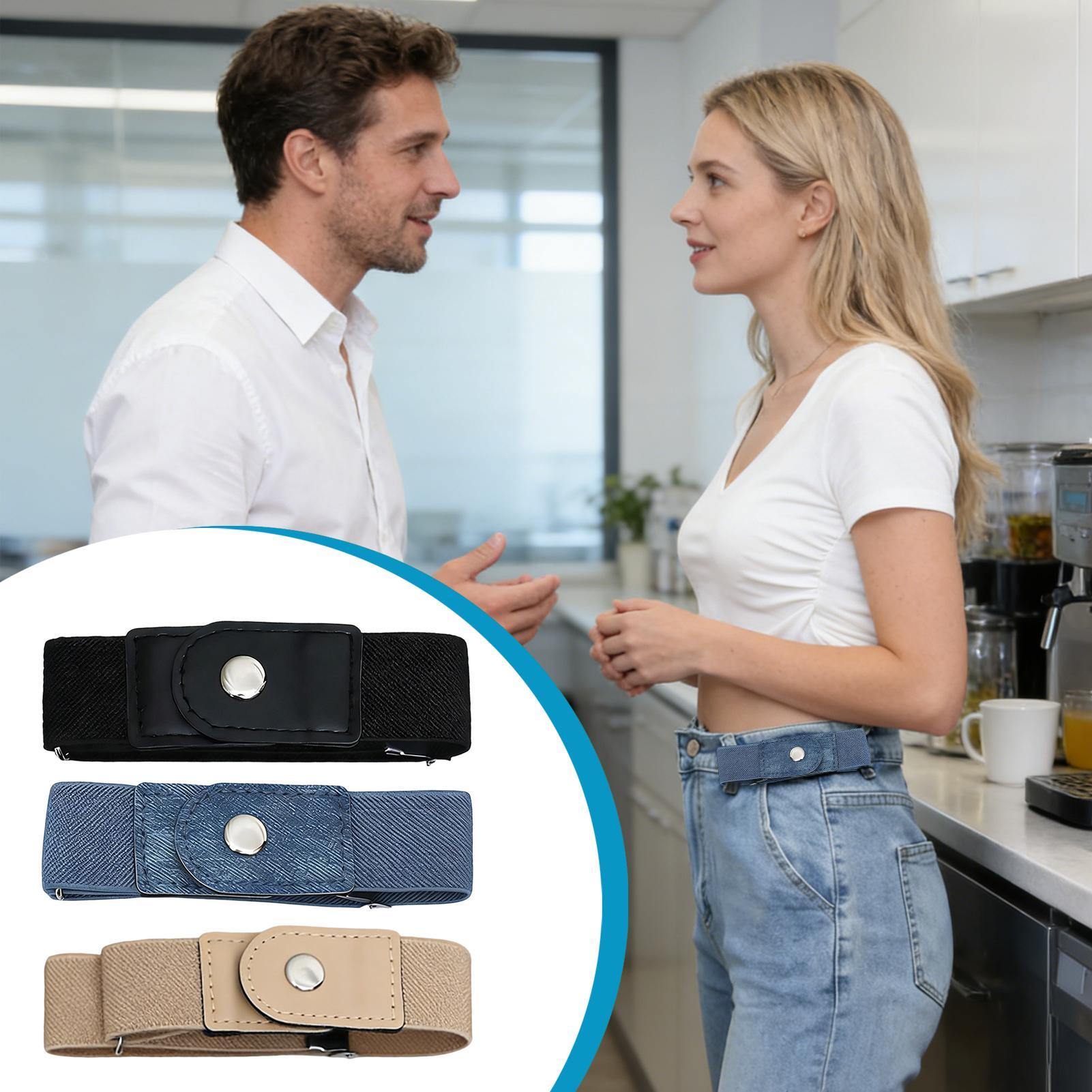 1 paire de ceintures élastiques sans boucle, extensibles et ajustables pour femmes et hommes, pour jeans, pantalons, robes, vêtements décontractés et mode