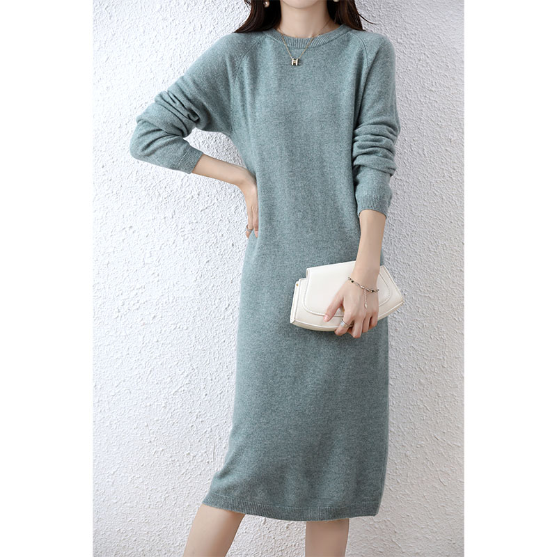 Pull en cachemire robes tricotées 100% laine mérinos femmes hiver femme pulls élégants robe automne décontracté jupes à manches longues