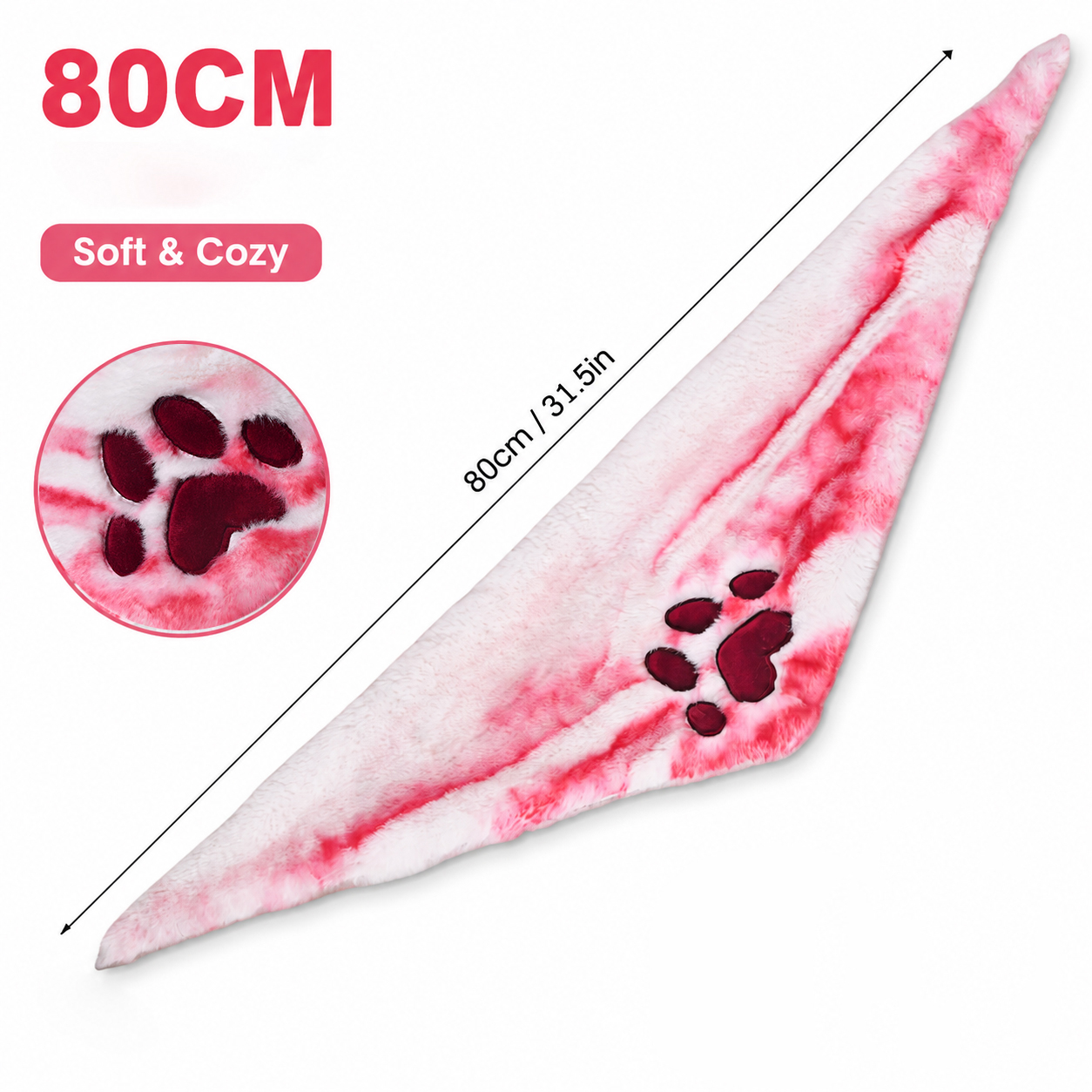 Écharpe triangulaire en fausse fourrure avec motif patte, accessoire de cosplay pour costumes Furry