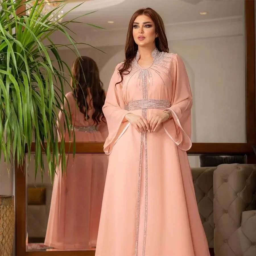 Abaya-Robe Longue Maxi Luxueuse pour Femme Musulmane, Caftan Marocain, Dubaï, Kaftan, Soirée, Eid
