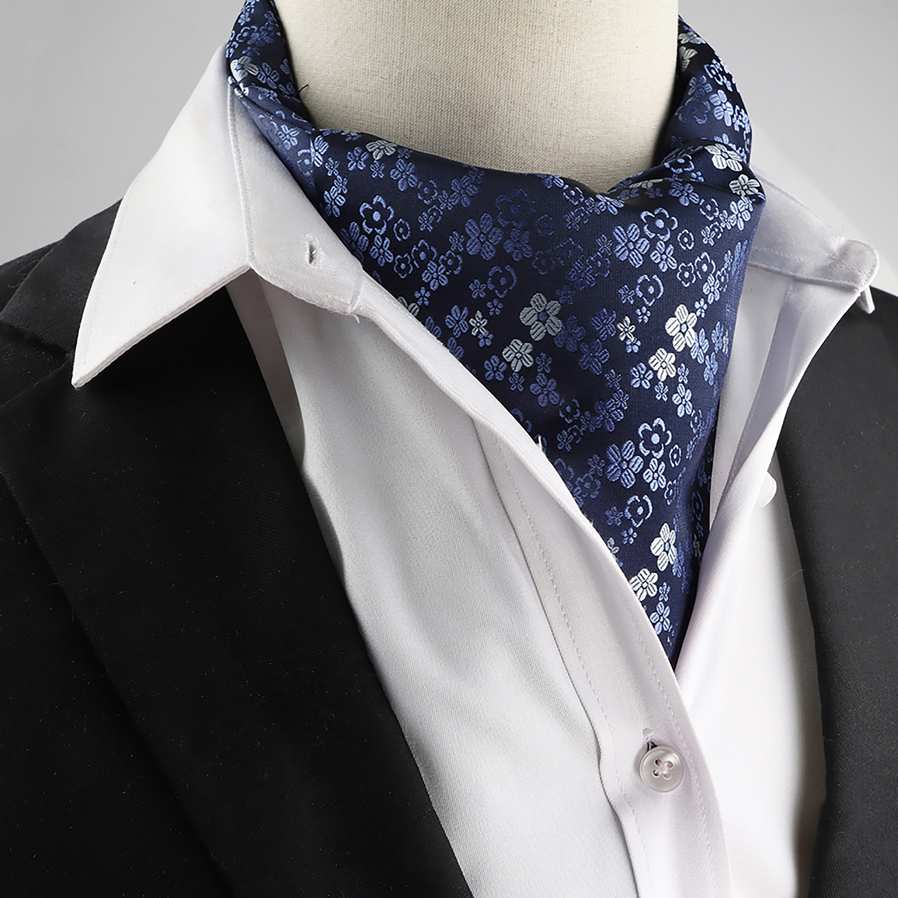 Nouveau Design hommes Ascot écharpe cravate mode Paisley Floral bleu vert cravate affaires bureau fête Gentleman collier accessoires