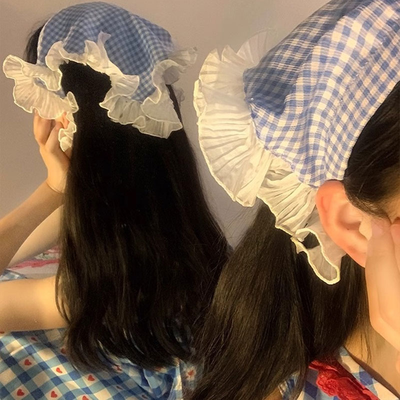 Boho bandeaux dentelle Tartan cheveux cravate élastique bandeau Floral tête foulard cheveux foulards Bandanas pour femmes filles