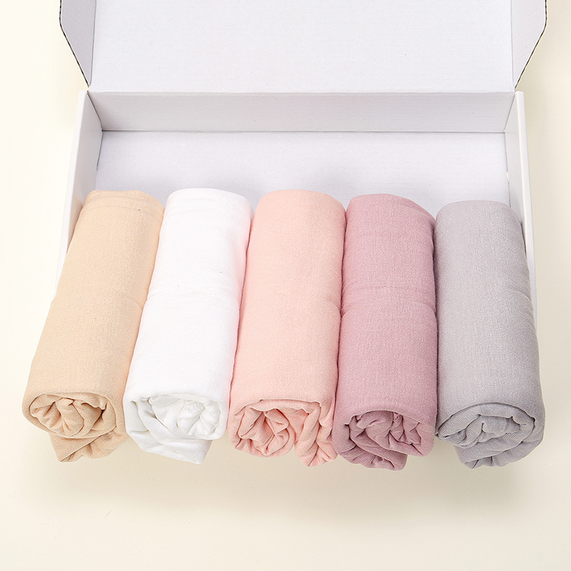 5/Pcs couleur unie Modal Hijab écharpe coton musulman Hijab châles femmes Sotf longues enveloppes islamique foulard Simple Turban Handana ensemble