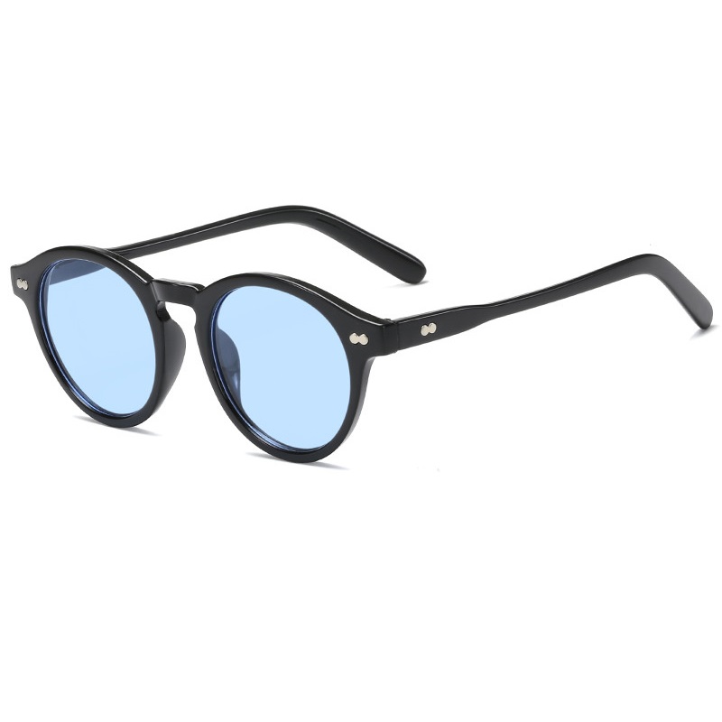 Lunettes de soleil rondes de luxe 2026 pour femmes et hommes, monture classique vintage rétro à rivets, pour l'extérieur et le style urbain