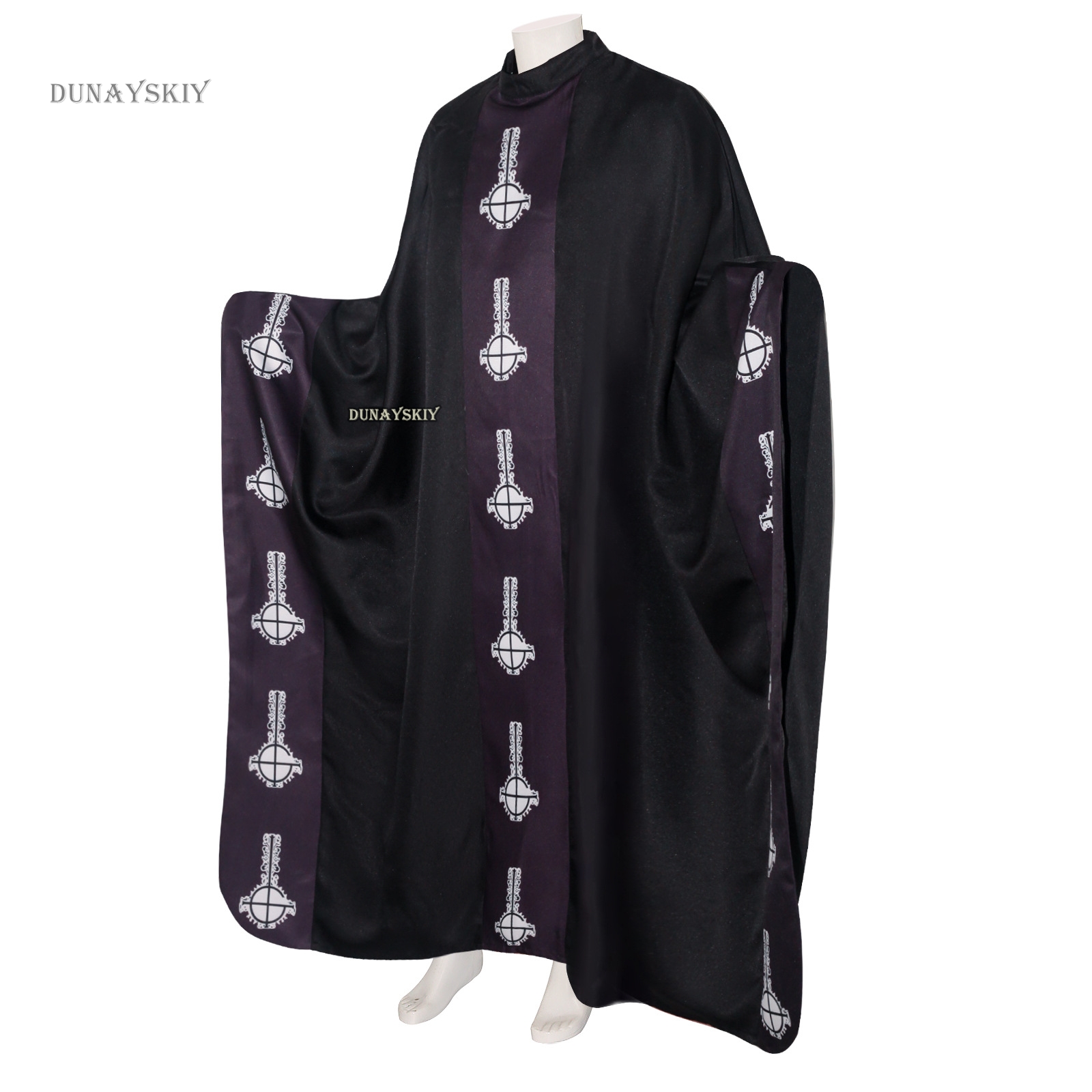 Costume de cosplay émérite médiéval, cape de papa, Everak noire du moyen âge avec chapeau, ensemble complet pour adulte, fête d'Halloween trempée