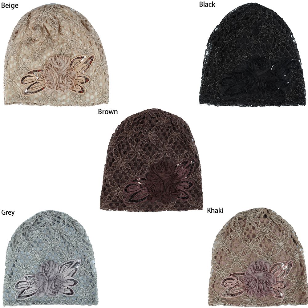 Chapeau de chimio contre le Cancer à la mode, Turban Floral en dentelle, casquette de couverture, chapeau en dôme