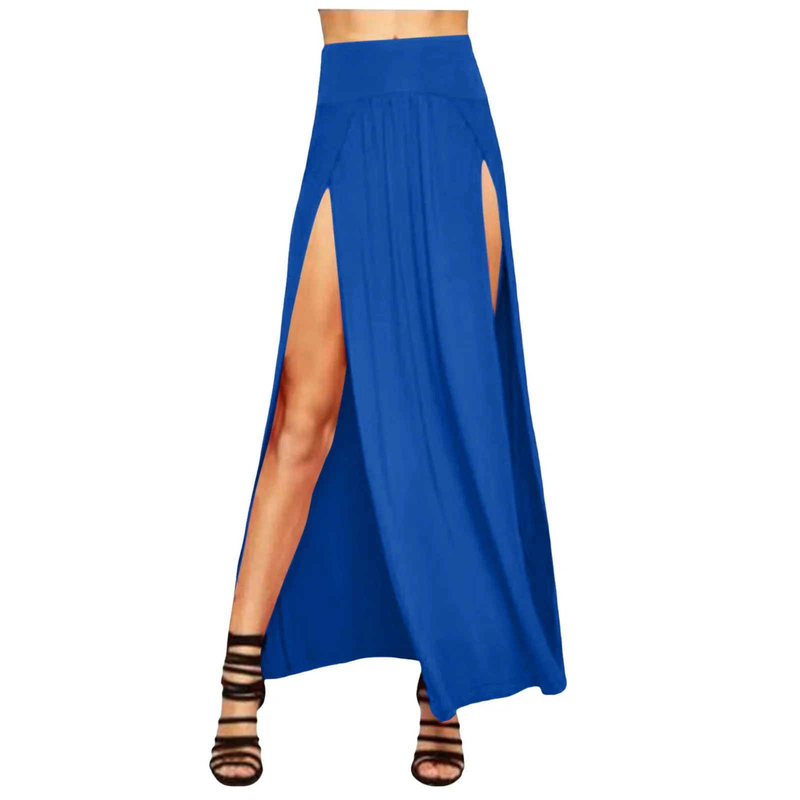 Jupes pour femmes femmes Double fente Maxi jupe longue dames plaine basique deux côtés fente 4 22 jupe courte en cuir