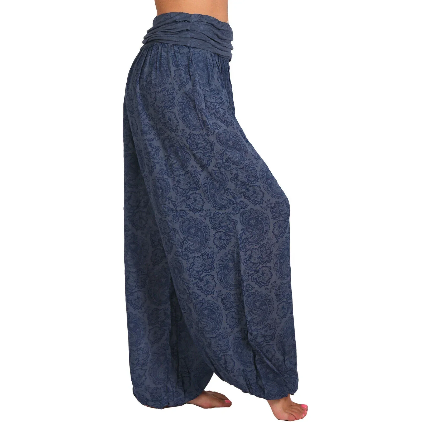 Taille S-5XL des femmes Numérique imprimé long pantalon large jambe pantalon décontracté pantalon Harlan