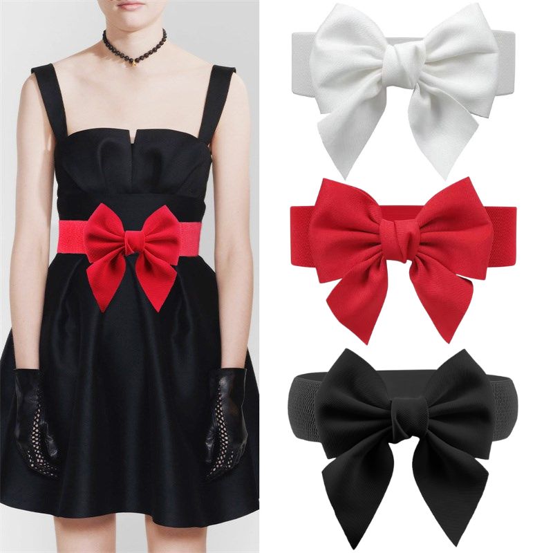 Ceinture à gros nœud élastique pour femme, ceinture large, monochromatique, sangles pour robe, accessoires vestisensdécoratifs, mode