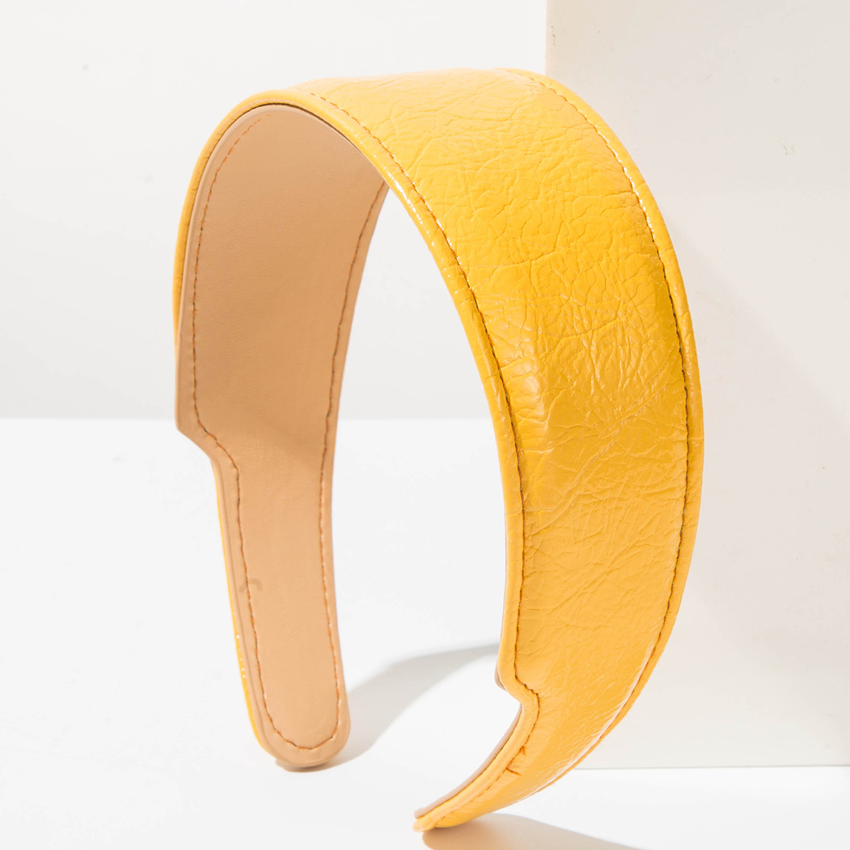 Serre-tête large en cuir élégant de style coréen pour femme, accessoire de mode polyvalent pour sorties décontractées