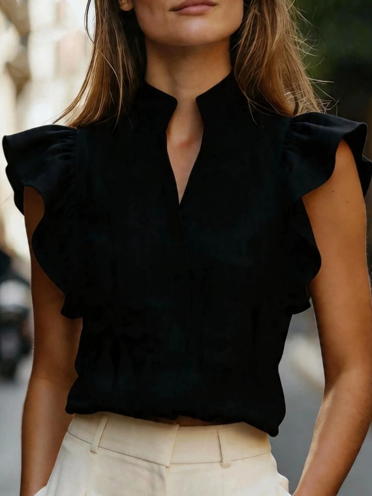 Blouses Femme 2026 Été Automne Manches Courtes Chemise Élégante de Bureau pour Femme Blusas Mujer De Moda