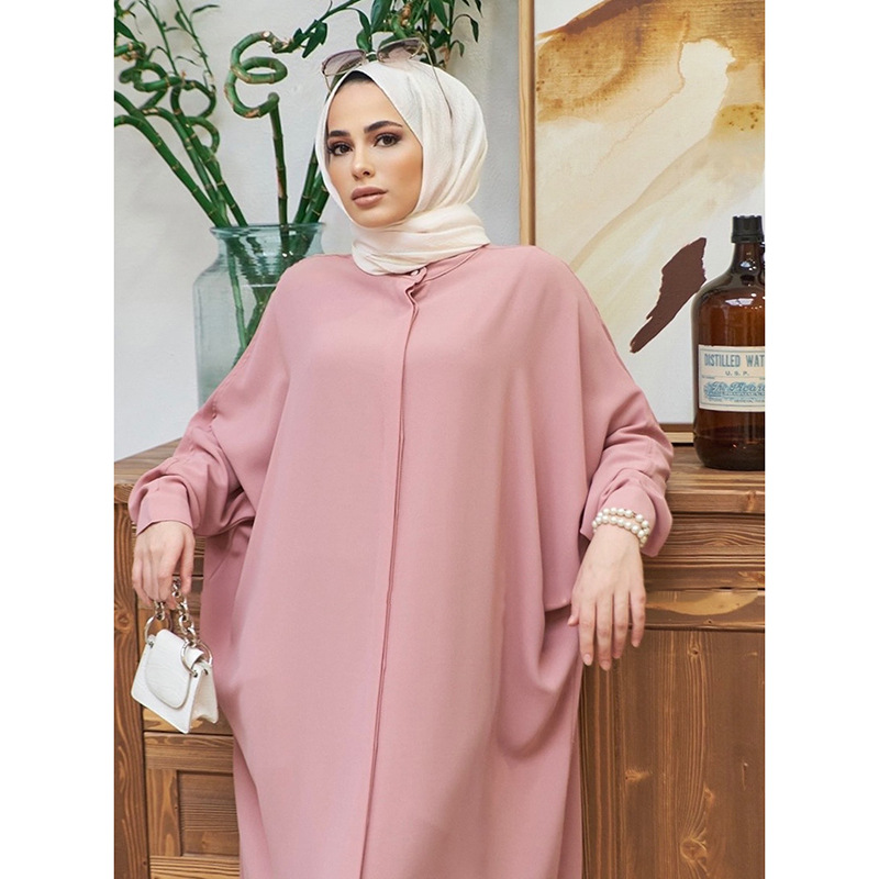 Abaya Robe mode musulmane Robe Abaya Ramadan dames à manches longues Robe islamique moyen-orient Abayas femmes vêtements sans Hijab