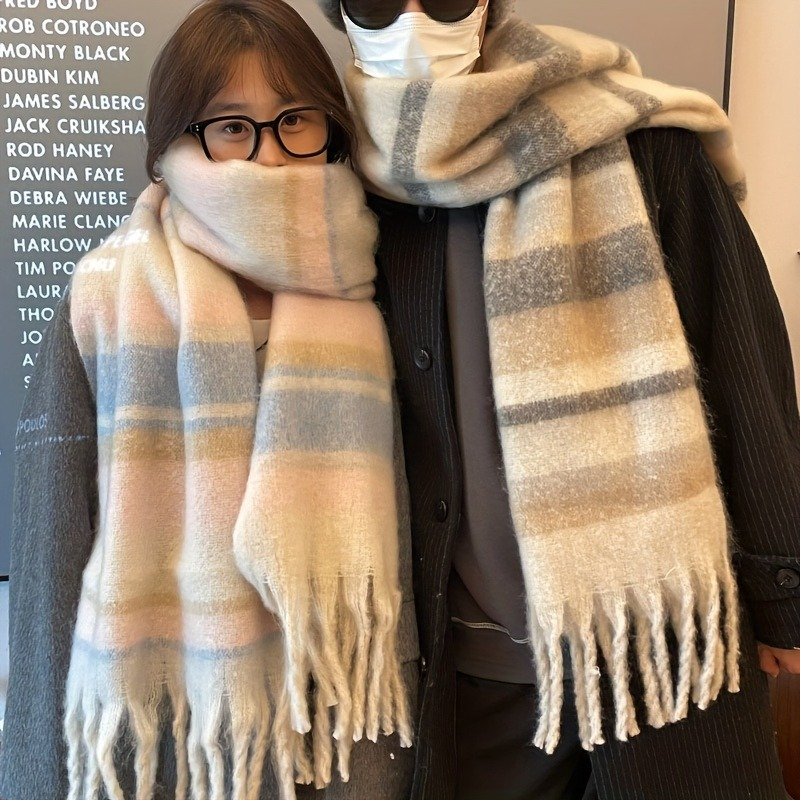Foulards de couple – Foulards doux et épais, nouvelles grandes écharpes d'hiver, foulards chauds et coupe-vent et grands châles