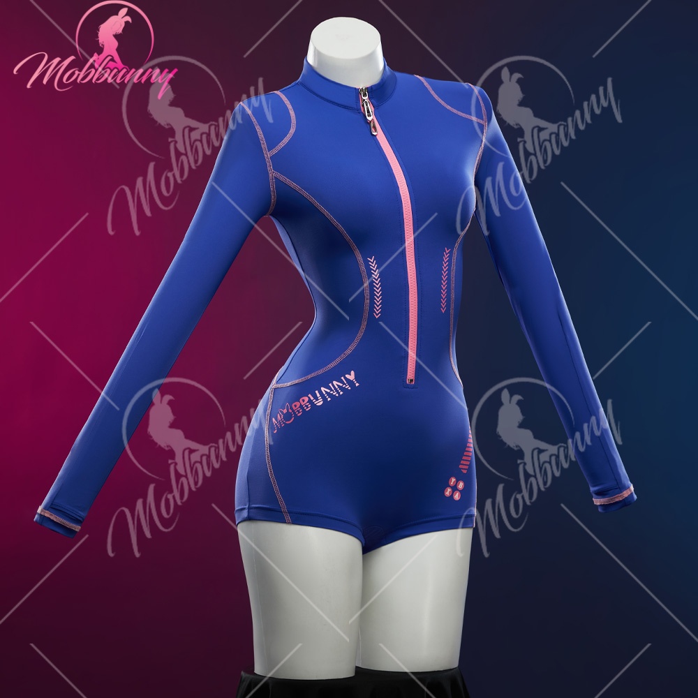 MOBBUNNY Femmes Dva Derivative Lingerie Sexy Serré Sportswear Cyber Style Body avec Veste Courte à Capuche