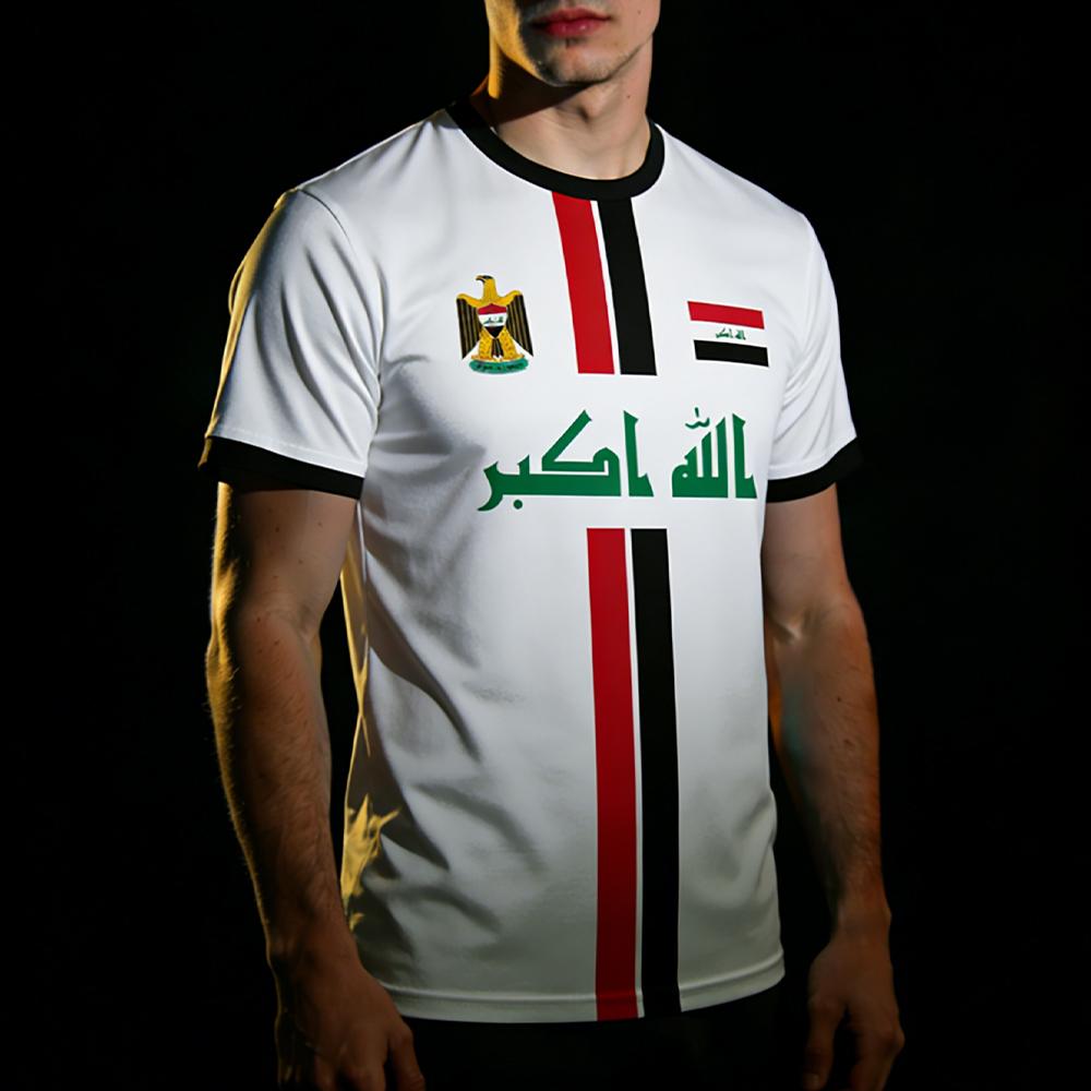 Maillots imprimés style Irak pour hommes et femmes – T-shirts de sport d'été à manches courtes, respirants et à séchage rapide pour le football