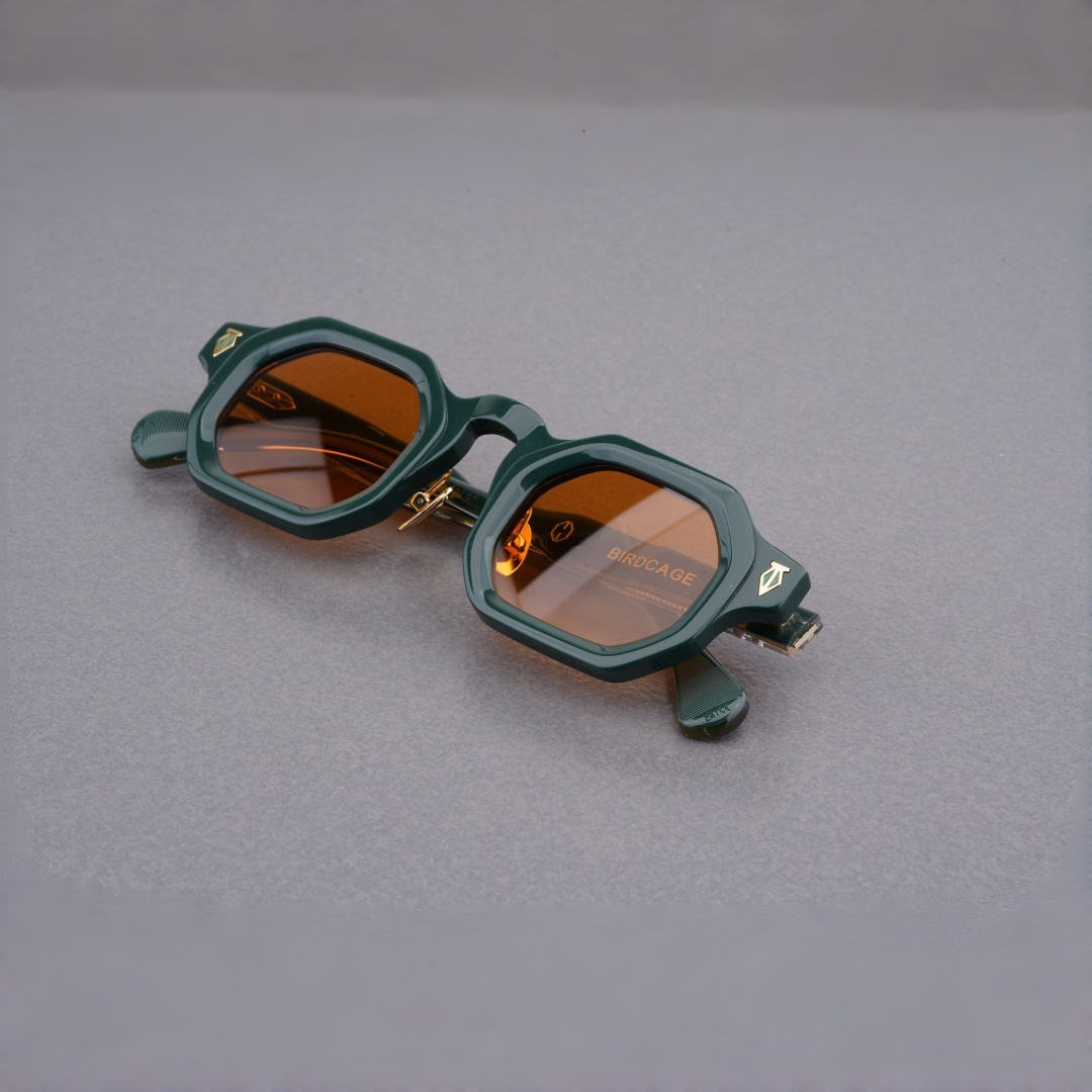 Lunettes de soleil LTEN-RI, monture en acétate solide, inspiration cage à oiseaux, design unique, tendance, rétro, classique, UV400, haute qualité, unisexe