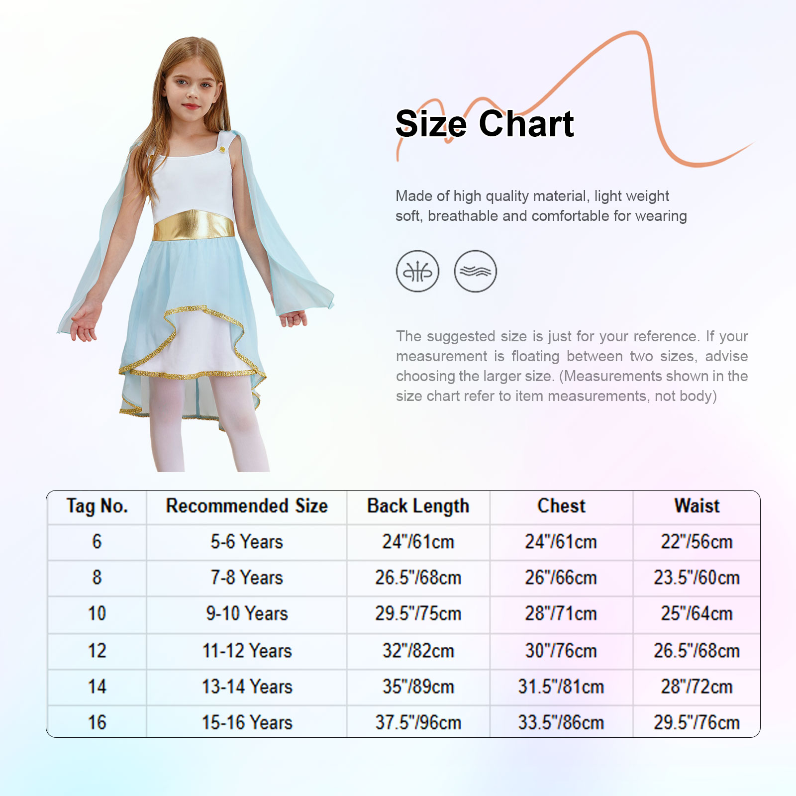 Robe de Princesse Longue en Tulle pour Fille, Costume Toge Grétien, Déité Grecque des Prairies, Flowy, pour ixd'Halloween