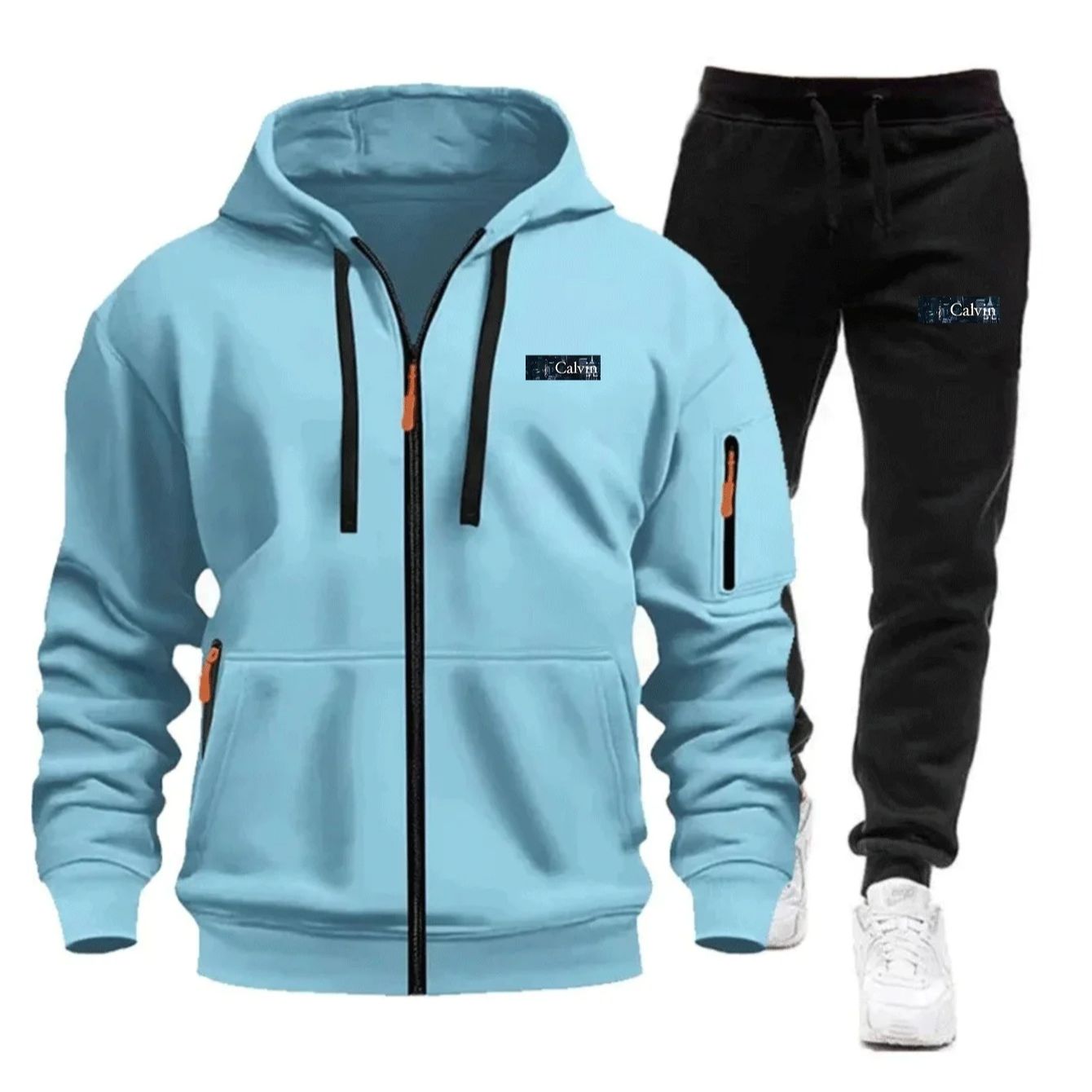 Vêtements de sport pour hommes 2026 pour l'automne et l'hiver avec poches zippées, incluant des pulls décontractés et des ensembles de jogging